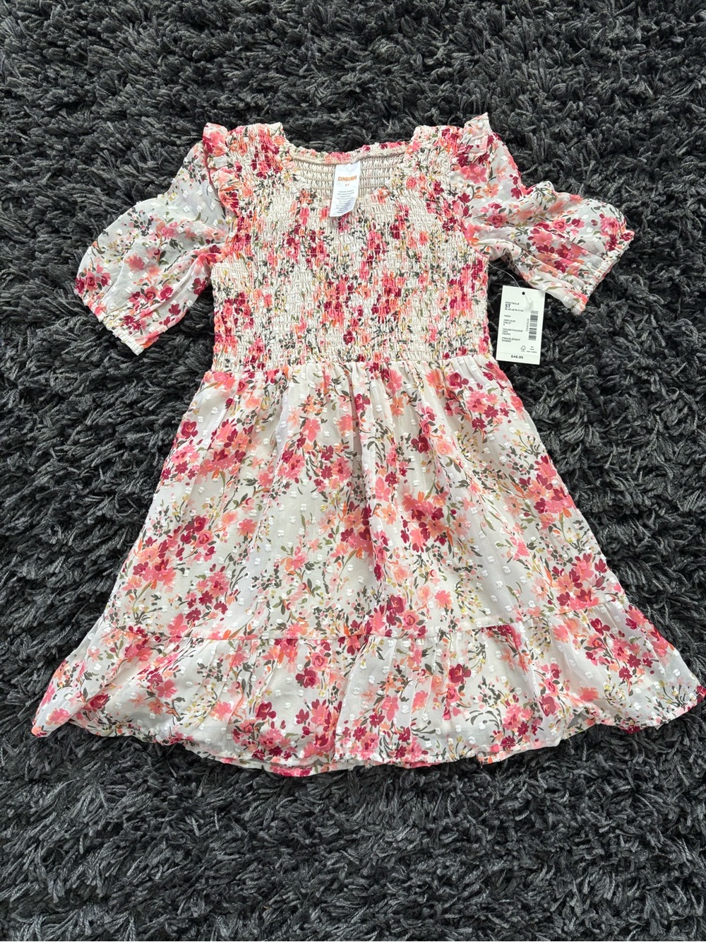 Gymboree Pink Floral Smocked Dress Top